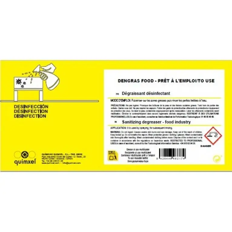 ETIQUETTE CAPXEL CT DENGRAS FOOD Unite