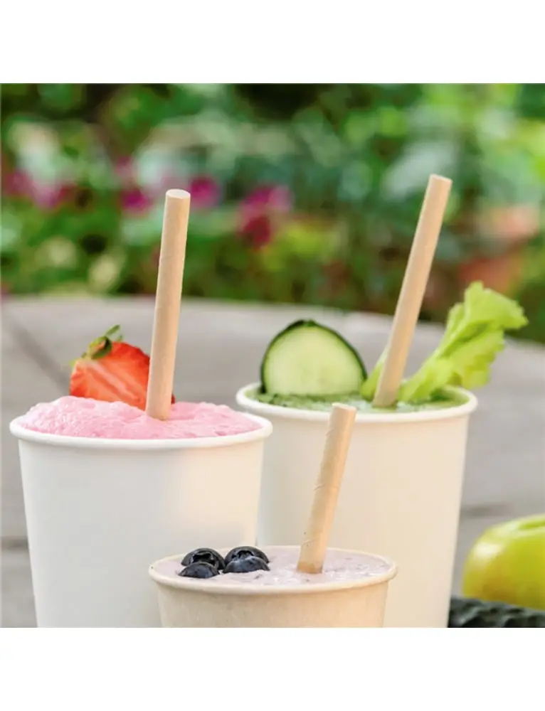 image prévisualisation secondaire : Pailles Kraft Enveloppées 0,8×20 /250