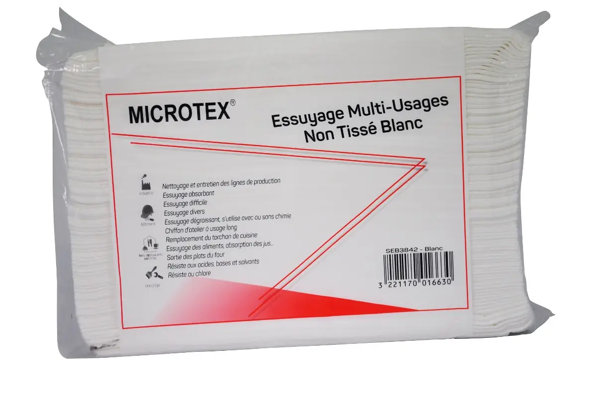 Essuyage non-tissé Spunlace Blanc /100