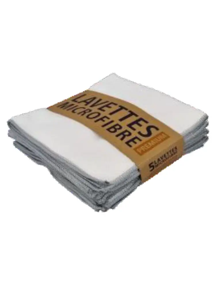 Lavettes Microfibre Premium Blanc 38x38cm /5