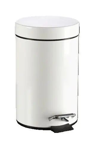 Poubelle Métal à Pedale Blanc /12l