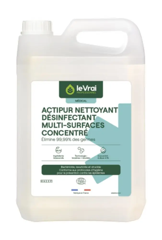 Le Vrai Médical Actipur Nettoyant Désinfectant Multisurfaces Concentré /5l