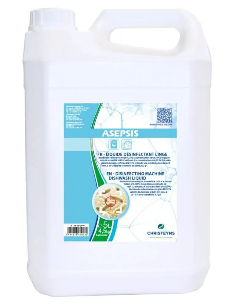 Désinfectant Décontaminant du Linge Asepsis /5l