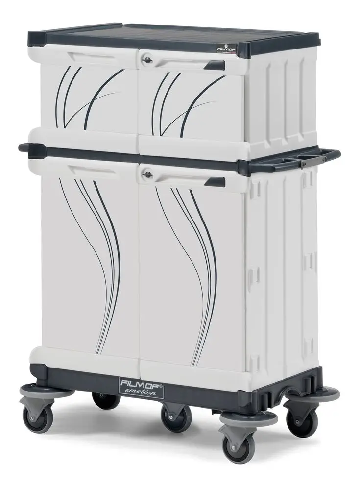 Chariot de ménage hotelier avec portes