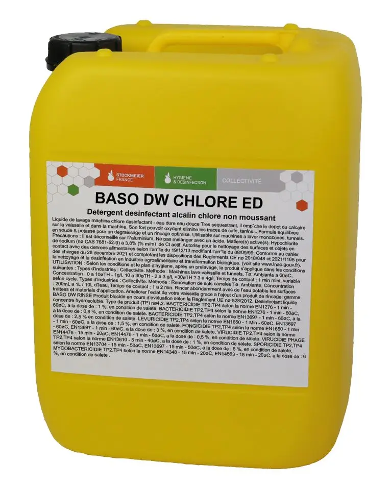 BASO DW CHLORE ED 22KG alcalin chlore non moussant mixteBidon