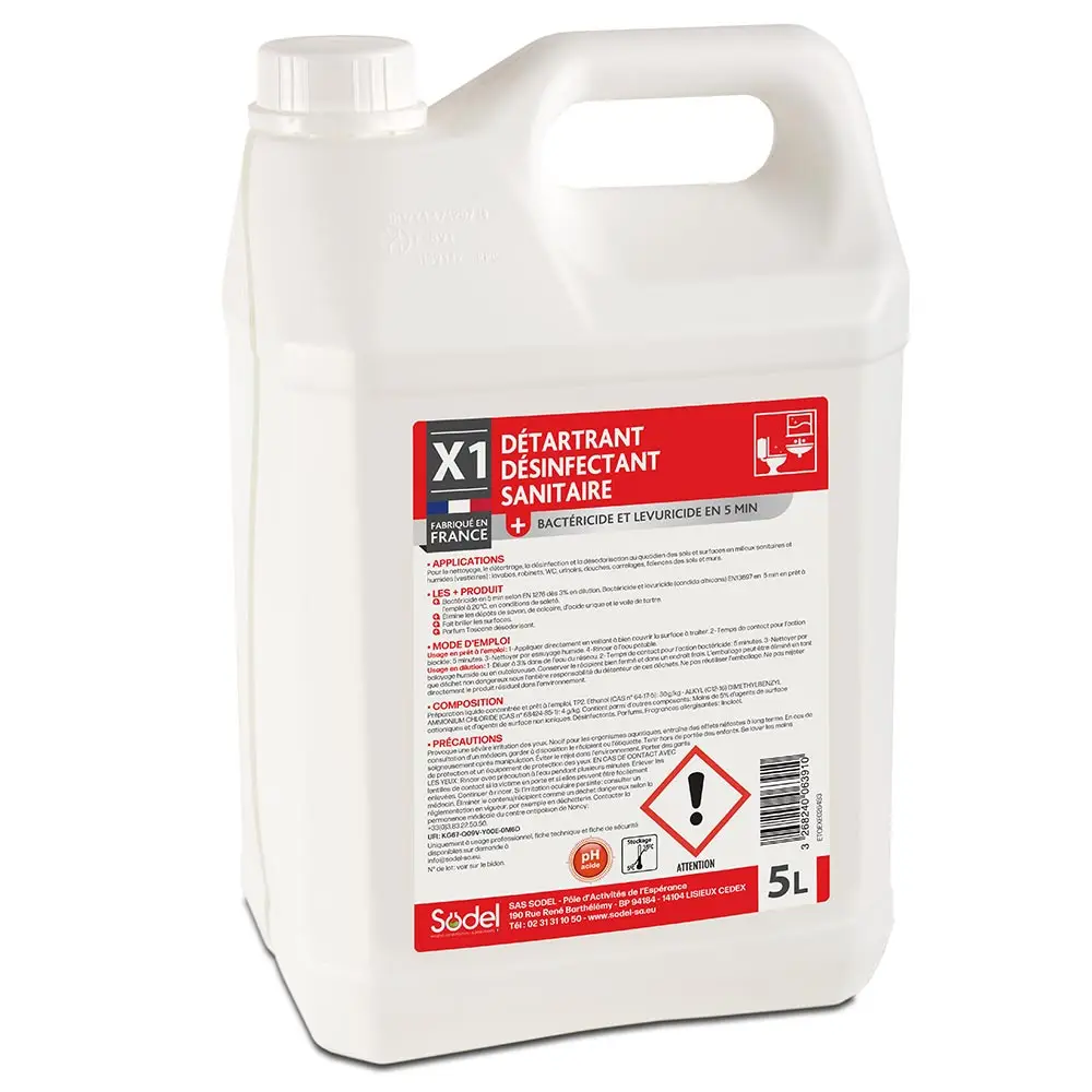 Détartrant Désinfectant Sanitaire X1 /5l