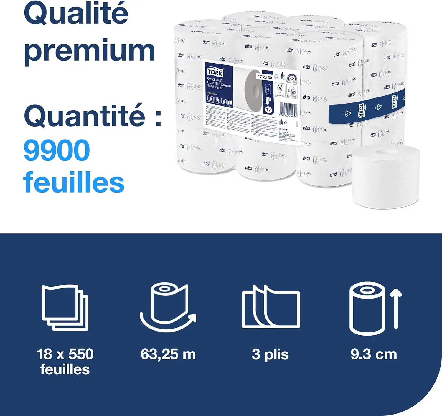 image prévisualisation secondaire : Papier Toilette Tork Optiserv Sans Mandrin /18