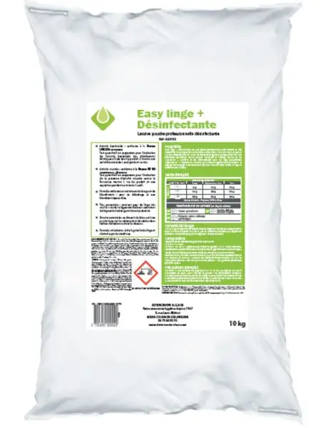 Lessive Poudre Easy Linge+ Désinfectante 10KG