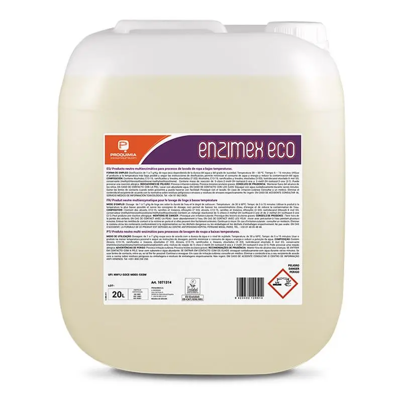 Agent Mouillant Neutre Enzymatique Ecolabel Enzimex /20l